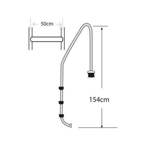 Poolleiter Planet Pool für Einbaubecken Edelstahl 3 Stufen Höhe: 120 cm