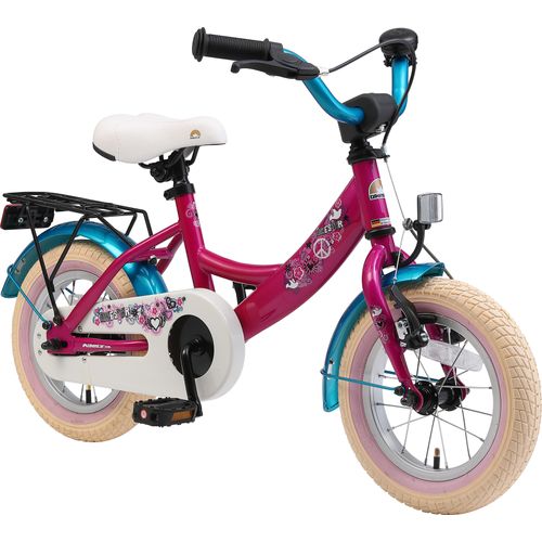 BIKESTAR Kinder Fahrrad ab 3 Jahre | 12 Zoll Classic Kinderrad | Berry & Türkis