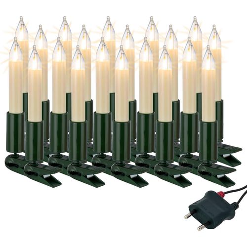 Lichterkette Made-in-Germany Christbaum innen, 20 warm-weiße LED Filamentkerzen