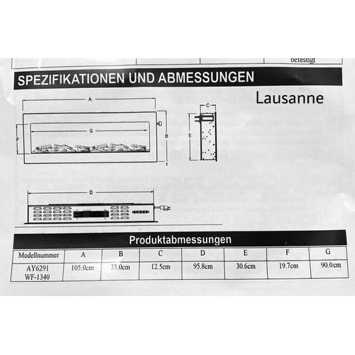 Elektrokamin Lausanne B105 cm