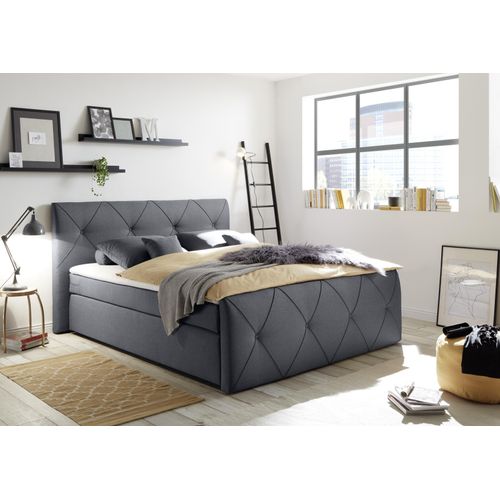Designer Boxspringbett Caly 2 mit Bettkasten H2|H3| H4 bis 130 KG – 180x200cm inkl. Aufbau/Montage