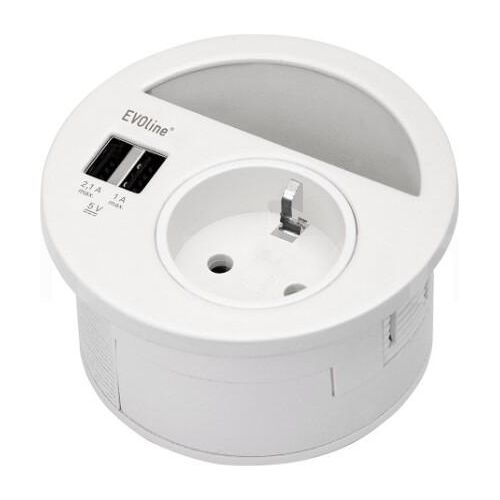 EVOline 2113651 159000000000 159273001000 Tischsteckdose 1fach Weiß Schutzkontakt 1St