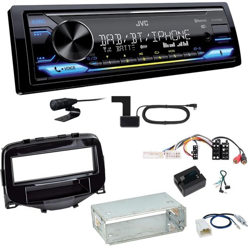 JVC KD-X472DBT Digitalradio USB MP3 Einbauset Toyota Aygo Peugeot 108 Citroen C1