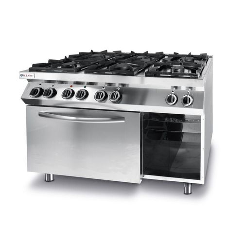 HENDI Gaskocher Kitchen Line 6Brenner-Konvektionsofen-GN1/1