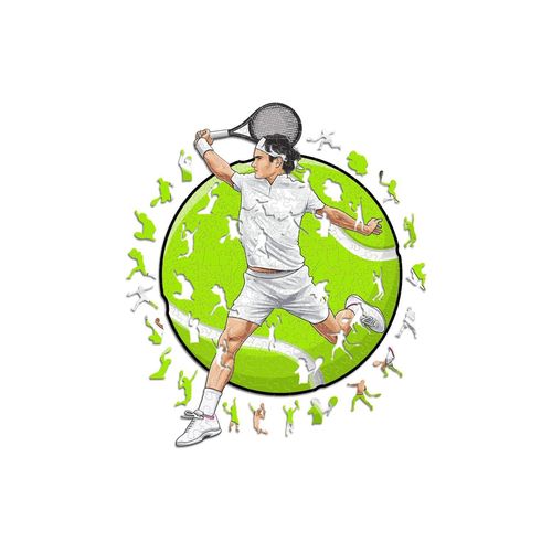 Puzzle »Iconic Roger Federer – Tennis – Holz Puzzle«, Birkenholz (aus der Schweiz)