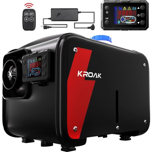 KROAK 12V 5KW Luft Diesel Heizung Standheizung, Luftheizer Air Diesel Standheizung mit Fernbedienung und EU-Adapter