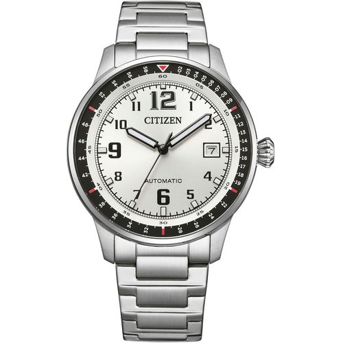 Automatikuhr CITIZEN, silber (silberfarben, silberfarben), Armbanduhren, Herren, Armbanduhr, Herrenuhr, Mechanische Uhr, Edelstahlarmband, analog, Tag