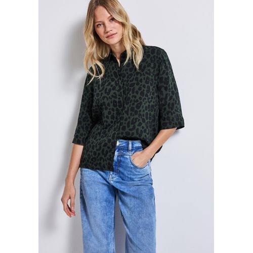 STREET ONE Hemdbluse, mit Animal-Print und im Musselin-Look