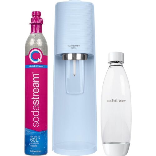 Sodastream Wassersprudler Terra Lightblue mit Flasche CO2 Zylinder Set