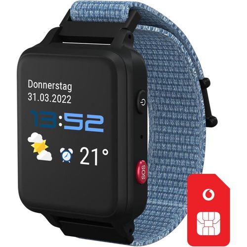 Smartwatch Kinderuhr in Schwarz SIM | GPS-Tracking, SOS-Taste, Schrittzähler, Schulmodus, Anrufe | Kinderuhr mit Eltern-AppBesuchen Sie den Vodafone