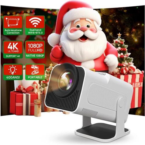 Tragbare Outdoor -Projektor -Unterstützung native 1080p 4K, Mini WiFi Bluetooth, Hy320 Movie Proyector Android 11 Heimkino, kompatibler Telefon/TV -St