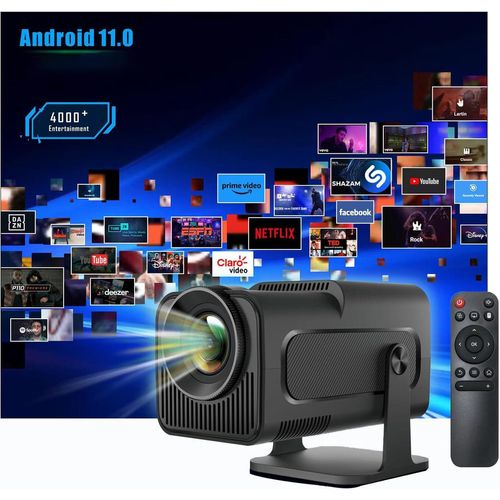 Mini Projector Car Keystone - EVIST Smart 1080p tragbares Heimkino WiFi 6BT 5.0 Unterstützung 180 ° Flip 230Ansi Bluetooth Phone PC Laptop PS5 HDMI US