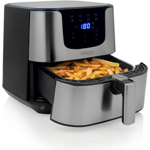 Heißluftfritteuse XXL mit 5,5 Liter – 62,2% weniger Energieverbrauch – Digital Airfryer Deluxe – 8 Programme – Edelstahl – Ohne Öl – Aerofryer 182060