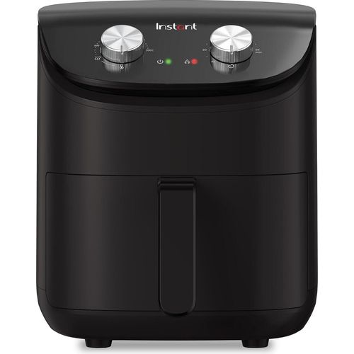 Heißluftfritteuse 3.8L schwarz, kleine kompakte Fritteuse, Antihaftbeschichtung, spülmaschinenfester Korb, kocht 2-4 Portionen, Timer 1500 W