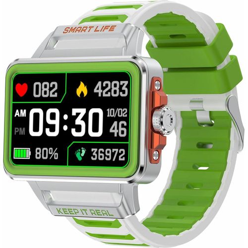 Smartwatch Herren Damen mit Herzfrequenzmessung Schlaftracker Fitnessuhr NFC Musiksteuerung Message Reminder Spielen Militär Sportuhr Jugendliche