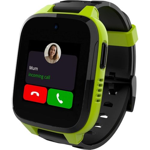 Telefon Uhr für Kinder - 4G, Anrufe, Nachrichten, Schulmodus, SOS-Funktion, GPS, Kamera und Schrittzähler (GRÜN)