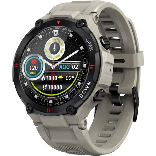 Smartwatch für Herren wasserdicht, taktisch, mit Schlafmonitor, Schrittzähler, Kalorienzähler, Stoppuhr, Bluetooth-Anruf fur Android IOS
