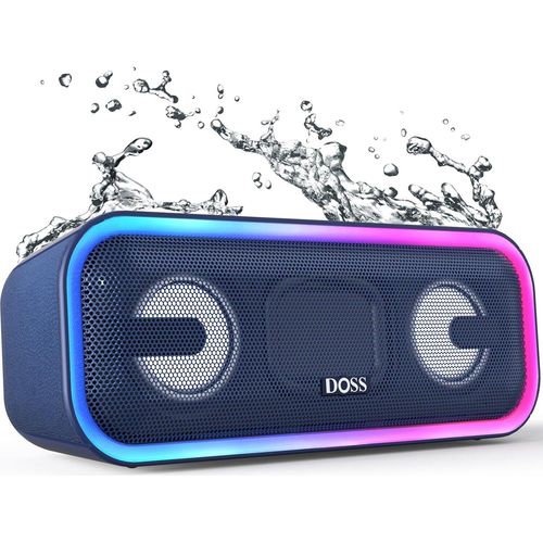 Lautsprecher, 20W Stereo Sound, Extra Bass, IPX6 Wasserdicht, 20 Stunden Akku, Bunten Licht