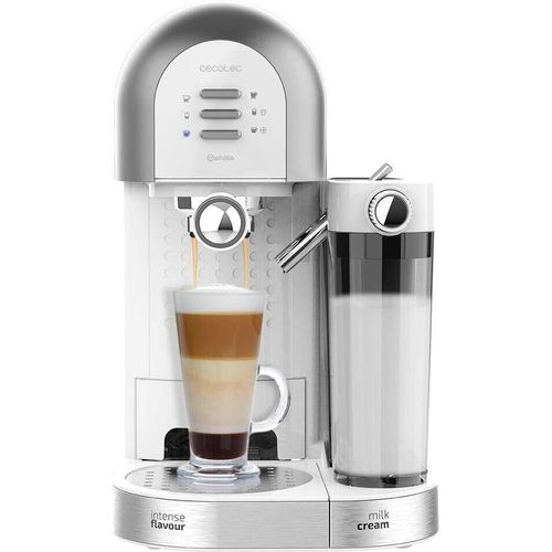 Halbautomatischer Kaffee Instant Power-ccino 20 Chic Serie Bianca. für gemahlenen Kaffee und Kapselkaffee 20 Riegel, Milchtank 0,7 ml, Wassertank