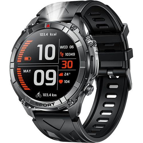 Fur Herren Smartwatch mit Sport Bluetooth-Telefonfunktion: Pulsmesser 100+ Sportmodi IP68 wasserdicht Fitness Tracker