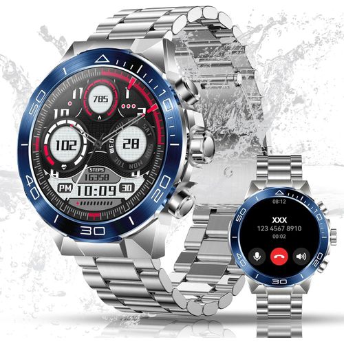Herren Smartwatch AMOLED HD mit Telefonfunktion, 130+ Sportmodi, Fitnessuhr, Fitnesstracker mit Herzfrequenz, SpO2-Schlafmonitor IP68 wasserdichte