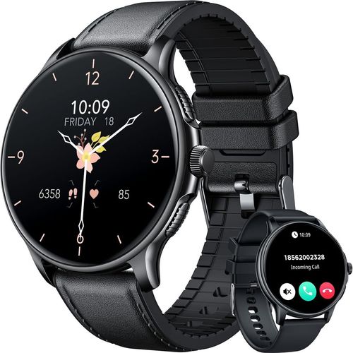 FItnessuhr Sportuhr mit Telefonfunktion Uhren: 1,43 Zoll AMOLED Herren mit Pulsmesser Schlafmonitor Schrittzähler 120+ Sportmodi IP68 Wasserdicht