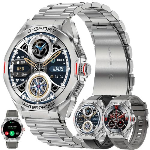 Smartwatch für Männer, Anrufe annehmen/tätigen, 3,71 cm große Smart-Fitness-Uhr für Männer – Anrufintegration, kabellose Anruf, für Android und iPhone