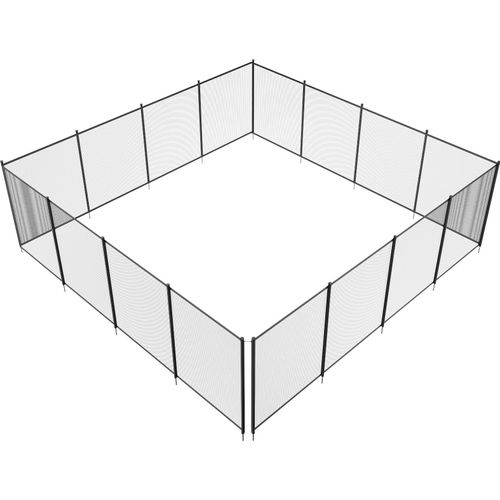 SucceBuy Poolzaun, 4 x 48 ft abnehmbarer Sicherheitszaun für Einbaupools, einfache DIY-Installation, 340 g Teslin PVC-Netz schützt Kinder und Haustiere