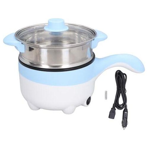 Auto-Elektro-Kochtopf, 24 V, 2 l, tragbare multifunktionale Pfanne Edelstahl Dampf Nicht-Stall-Keramikglasur, Autoausschnitt, Fahren, Picknick,
