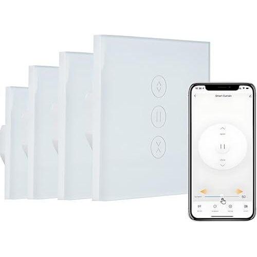 Roller Shutter Switch 4 Teile steuern WiFi Timer Smart Life Curtain App Remote & Sprachkontrolle, kompatibler Alexa Echo Google Assistant