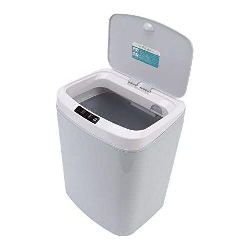 Badezimmer Automatischer Mülleimer, Haushalt 16L Nichtkontakt intelligenter Sensor kleiner Abfallbehälter, Wohnzimmer, Schlafzimmer, Büro, Küche (grau