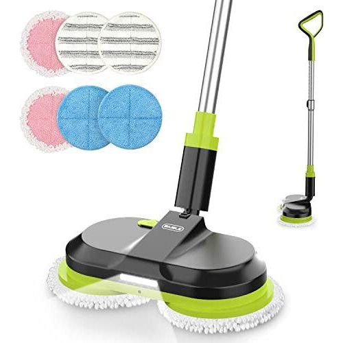 Biulble Electric Mop Bodenboden Wireless Spray Funktion Batterie Poliermaschine 300 ml Wassertank LED LEGELPENE LEGELN DOUBLE ROTATION