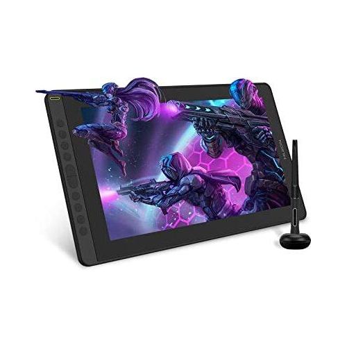 Huion Kamvas 16 Grafik-Tablet-Display, 15,6 Zoll Full Laminat Screen Pen 10 programmierbare Drucktasten, 8192 Levels Batterie-freier Stift, Stütze