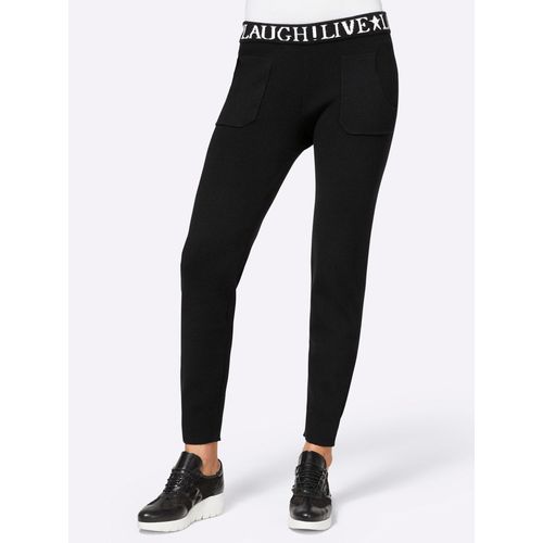 Jogger Pants HEINE, Damen, Gr. 44, Normalgrößen, schwarz, 52% Viskose, 26% Polyester, 22% Polyamid, unifarben, 7/8-Länge, Hosen