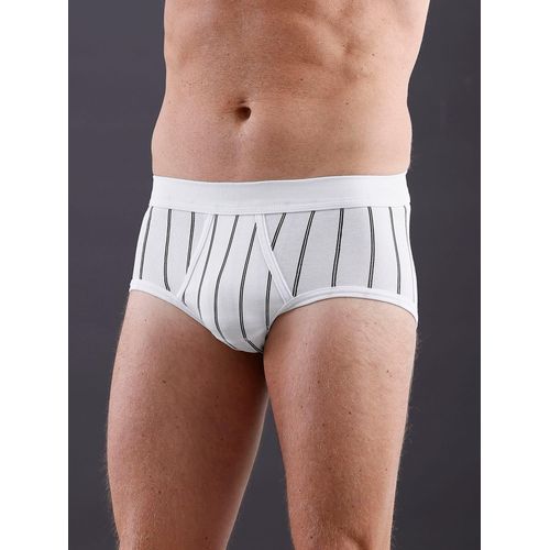 Slip WÄSCHEPUR, Herren, Gr. 12, weiß (weiß, gestreift), 75% Baumwolle, 25% Polyester, Unterhosen