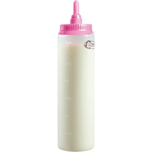 BESTRON Teigportionierer "ABOTTLE", rosa, L:28,5cm, Teigportionierer, mit Skala, Teigdosierer für 700 ml