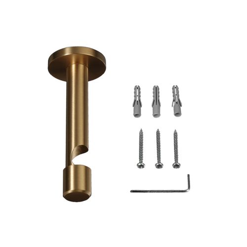 Träger LIEDECO, gold (messingfarben, massiv), L:9cm Ø:2cm, Gardinenstangenhalterungen, 9 cm offen für ø 20 mm