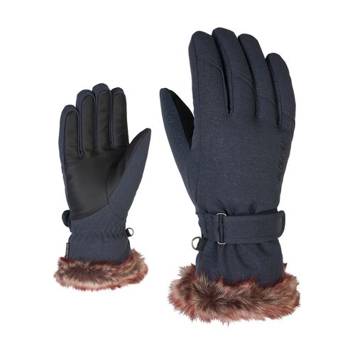 Skihandschuhe ZIENER "KIM", Damen, Gr. 8, grau, Kunstfaser, Handschuhe