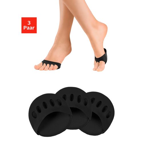 Zehlinge VIVANCE, Damen, Gr. - (35/42), schwarz (3x schwarz), Obermaterial: 76% Polyamid, 24% Elasthan. Laufsohle: 95% Baumwolle, 5% Elasthan, unifarben, normal, Socken, mit Vorfußpolster für hohe Schuhe