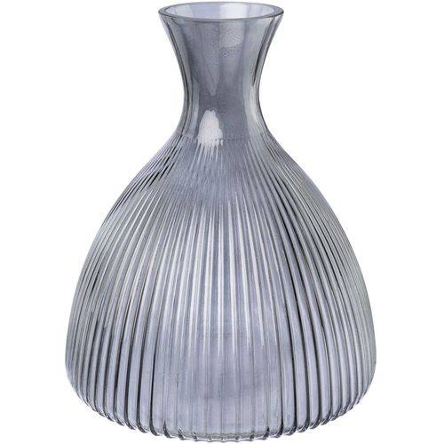 Dekovase CREATIV DECO, blau, H:20,00cm Ø:17,00cm, Glas, Vasen, geschliffenes Glas, Höhe 20 cm