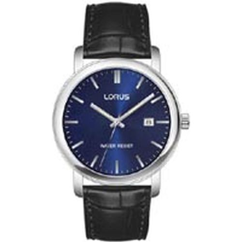 Quarzuhr LORUS, blau (schwarz), Armbanduhren, Damen, Armbanduhr, Herrenuhr, Datum, Lederarmband