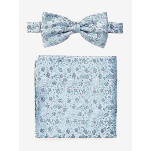 Fliege MONTI, Damen, grün (mint floral), Seide, gemustert, geblümt, klassisch,casual, Fliegen, mit passendem Einstecktuch