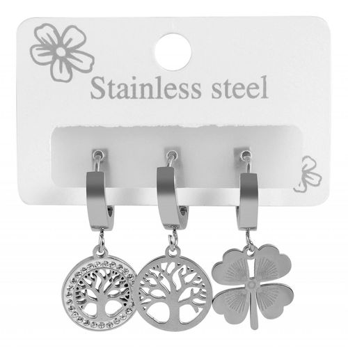 Paar Creolen ADELIA´S, silber, Ohrringe, Damen, Damen, Edelstahl