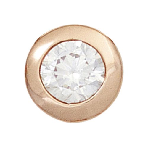 Runder Anhänger JOBO, rosa (roségoldfarben), Schmuckanhänger, Damen, Silber 925 (Sterlingsilber), rund 925 Silber roségold vergoldet mit Zirkonia