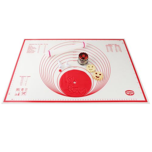 Ausrollmatte DR. OETKER, weiß, B:40cm L:60cm, Silikon, Backmatten, aus Silikon