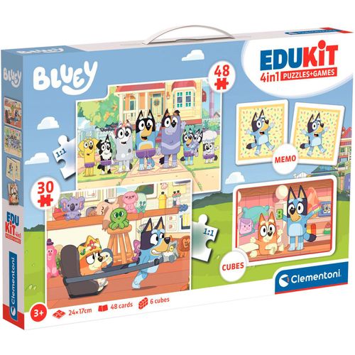 Puzzle CLEMENTONI "Edukit, 4n1, Bluey", bunt, Puzzles, Kinder, Made in Europe