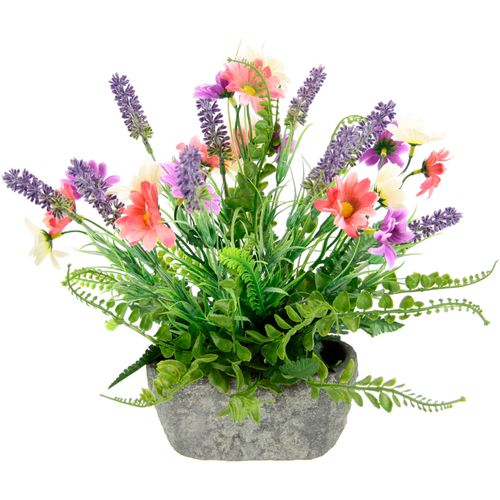 Kunstpflanze I.GE.A., bunt (rosa, lavender), B:32cm H:30cm L:20cm, Polyester, Kunstpflanzen