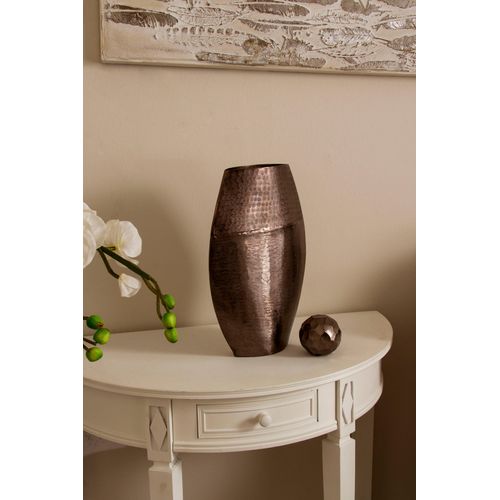 Dekovase HOME AFFAIRE, silber (silberfarben), B:26cm H:9cm T:38cm, Aluminium, Vasen