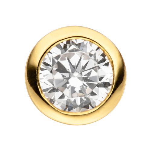 Runder Anhänger JOBO, gold (goldfarben), Schmuckanhänger, Damen, Silber 925 (Sterlingsilber), rund 925 Silber vergoldet mit Zirkonia