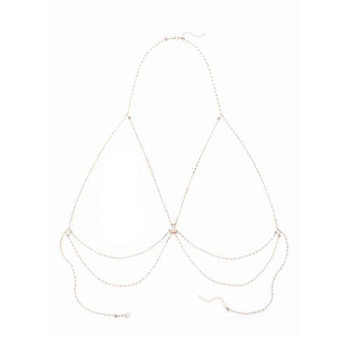 Lange Kette LASCANA, Damen, Gr. Metall, rosa (rosé), sexy, Halsketten, mit Strass, Körperkette, Kettengürtel, Bikinikette, Halskette